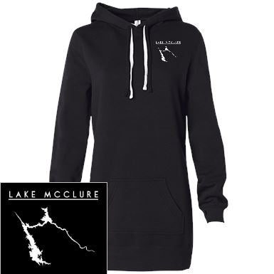 Lake McClure Embroidered Women's Hooded Pullover Dress - Houseboat Kings