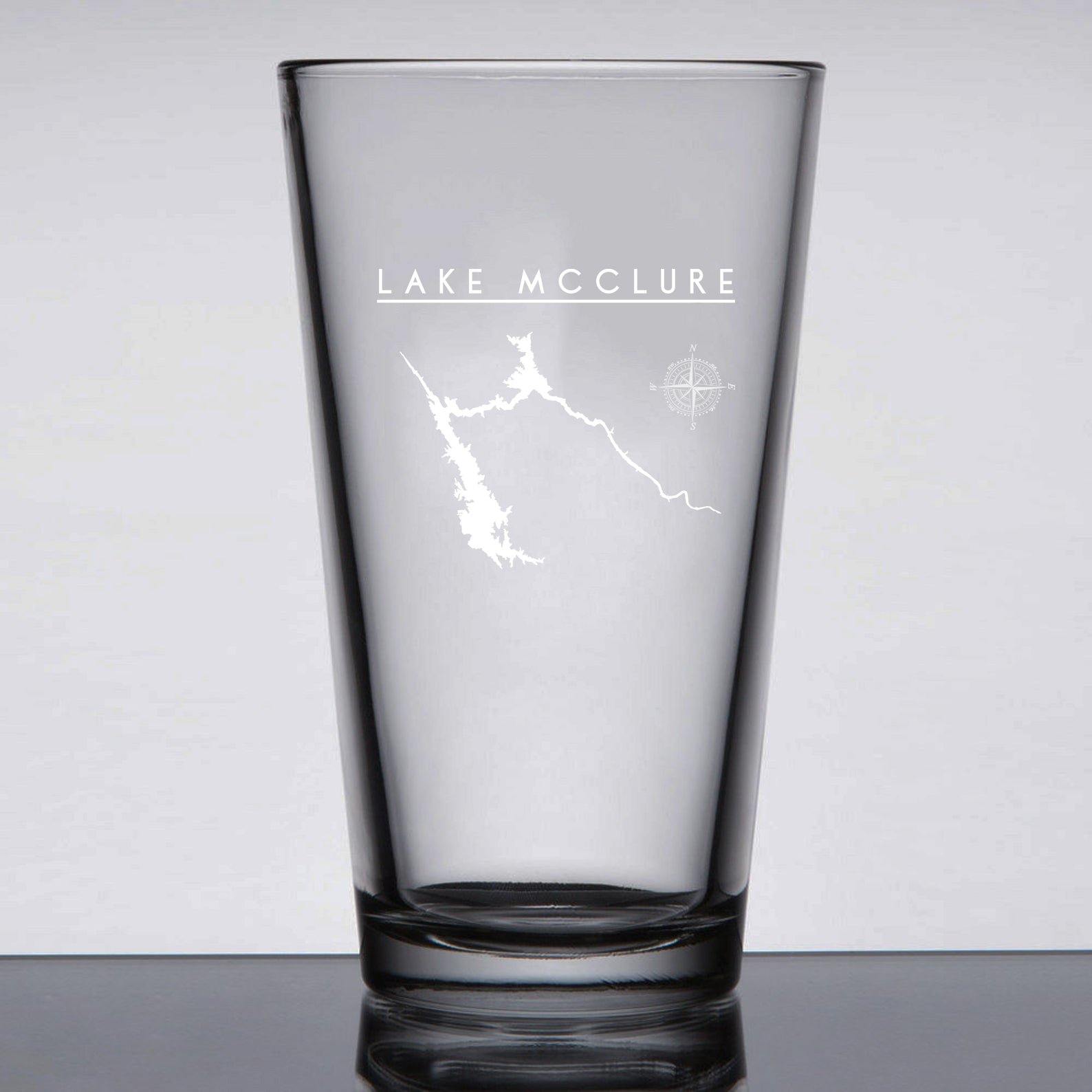 Lake Mcclure Laser Etched Beer Pint Glass - Houseboat Kings
