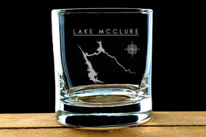 Lake Mcclure Laser Etched Wisky Glass - Houseboat Kings
