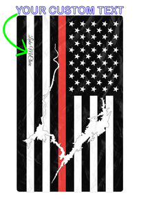 Lake McClure Oversized Beach Towel - Thin Red Line – Personalized Freeform Beach Towel - AOP 