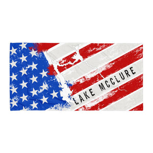 Lake McClure Patriotic Beach Towel - Houseboat Kings