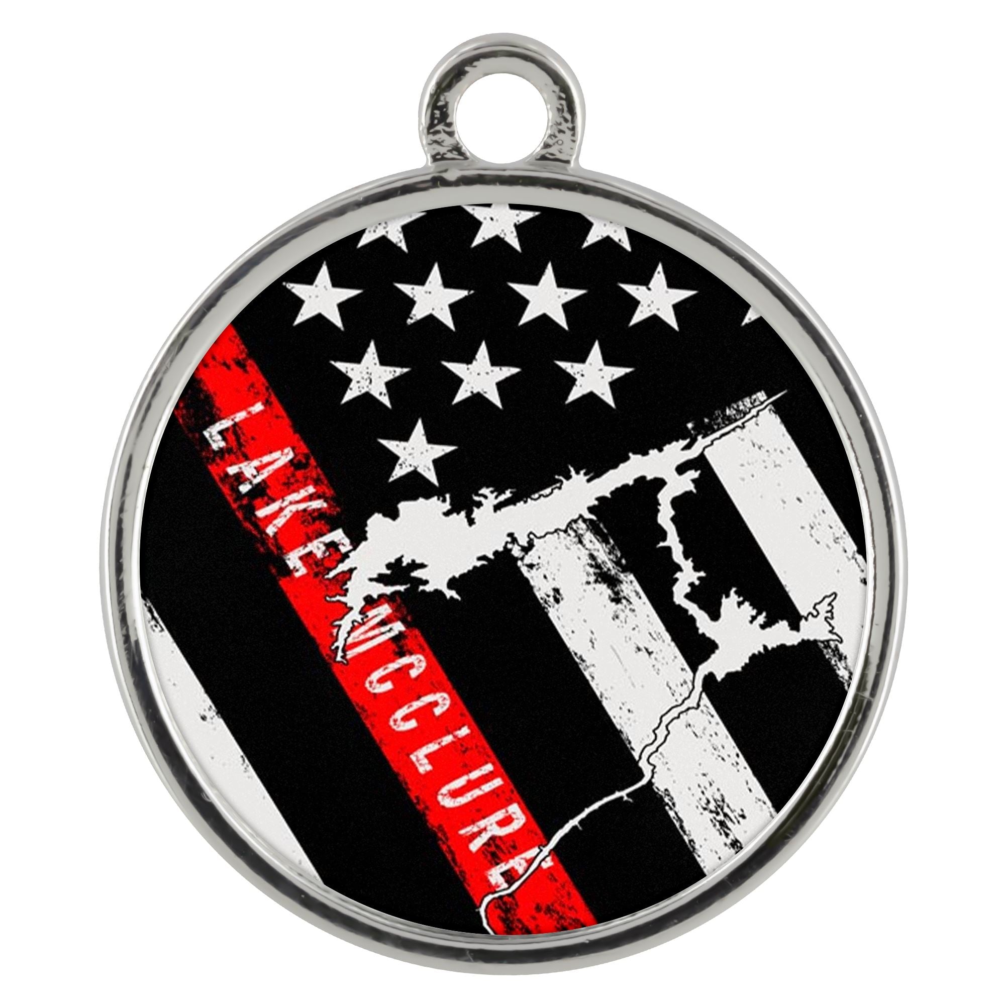Lake McClure Thin Red Line Coin Necklace - Houseboat Kings