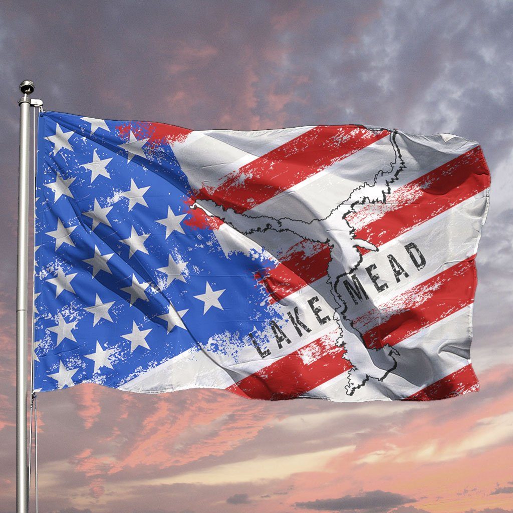 Lake Mead American Flag Boat Flag & Wall Art - Houseboat Kings