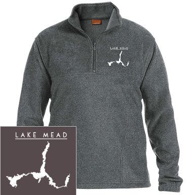 Lake Mead Embroidered Men's 1/4 Zip Fleece Pullover - Houseboat Kings