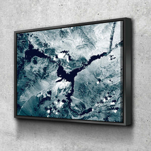 Lake Mead From Space Gallery Quality Canvas Wrap - Houseboat Kings