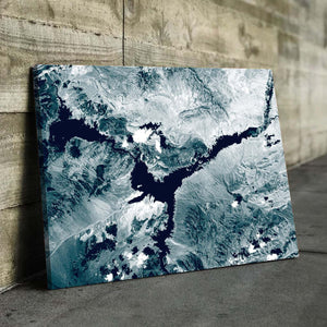 Lake Mead From Space Gallery Quality Canvas Wrap - Houseboat Kings