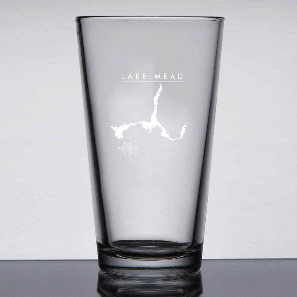 Lake Mead Laser Etched Beer Pint Glass - Houseboat Kings