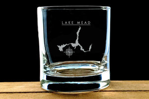 Lake Mead Laser Etched Wisky Glass - Houseboat Kings