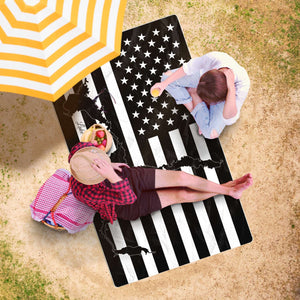 Lake Mead Oversized Beach Towel - Black & White – Personalized Freeform Beach Towel - AOP 