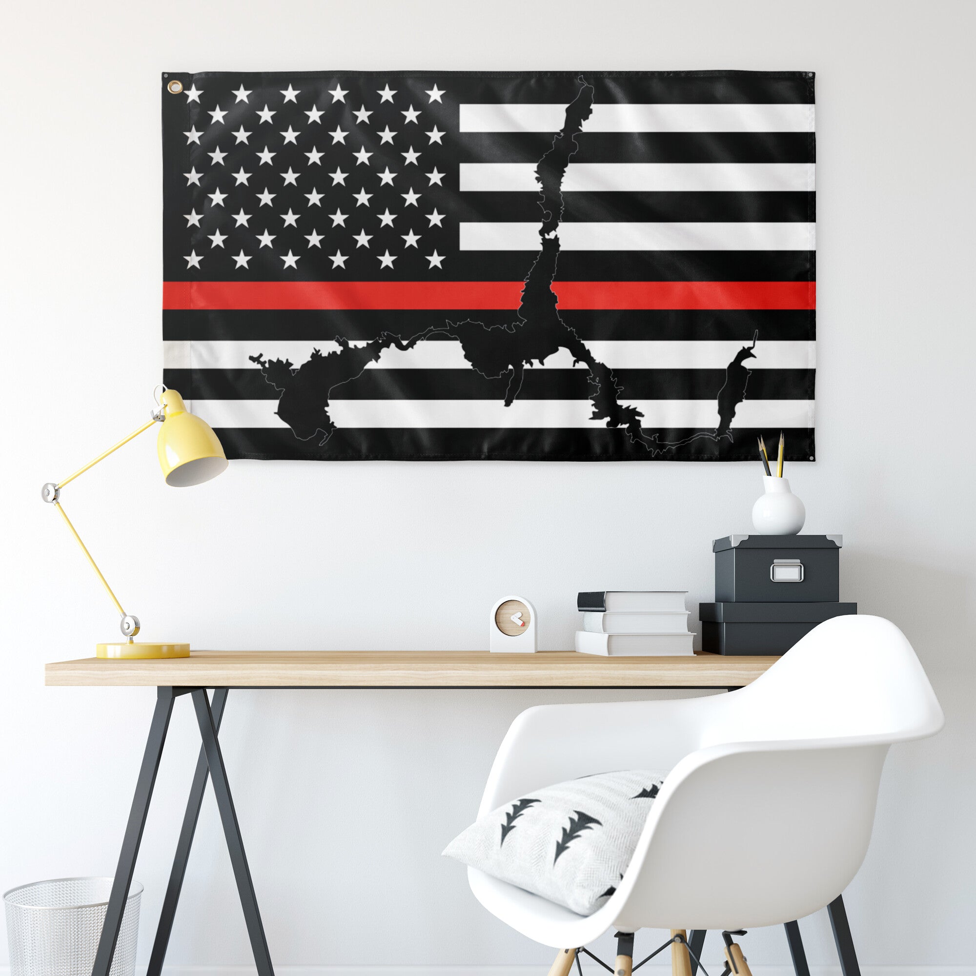 Lake Mead Thin Red Line American Boat Flag Wall Art 