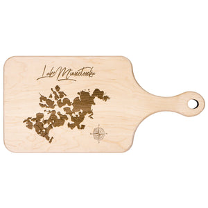 Lake Minnetonka Map Cutting Board With Handle, Cheese Board, Lake Gift, Chef Gift, Bamboo Cutting Board, Valentine's Day Gift For Boaters Kitchenware 