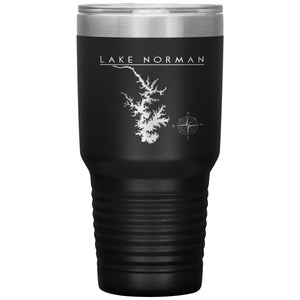 Lake Norman 30oz Lake Tumbler | Laser Etched | Lake Gift Tumblers Black 