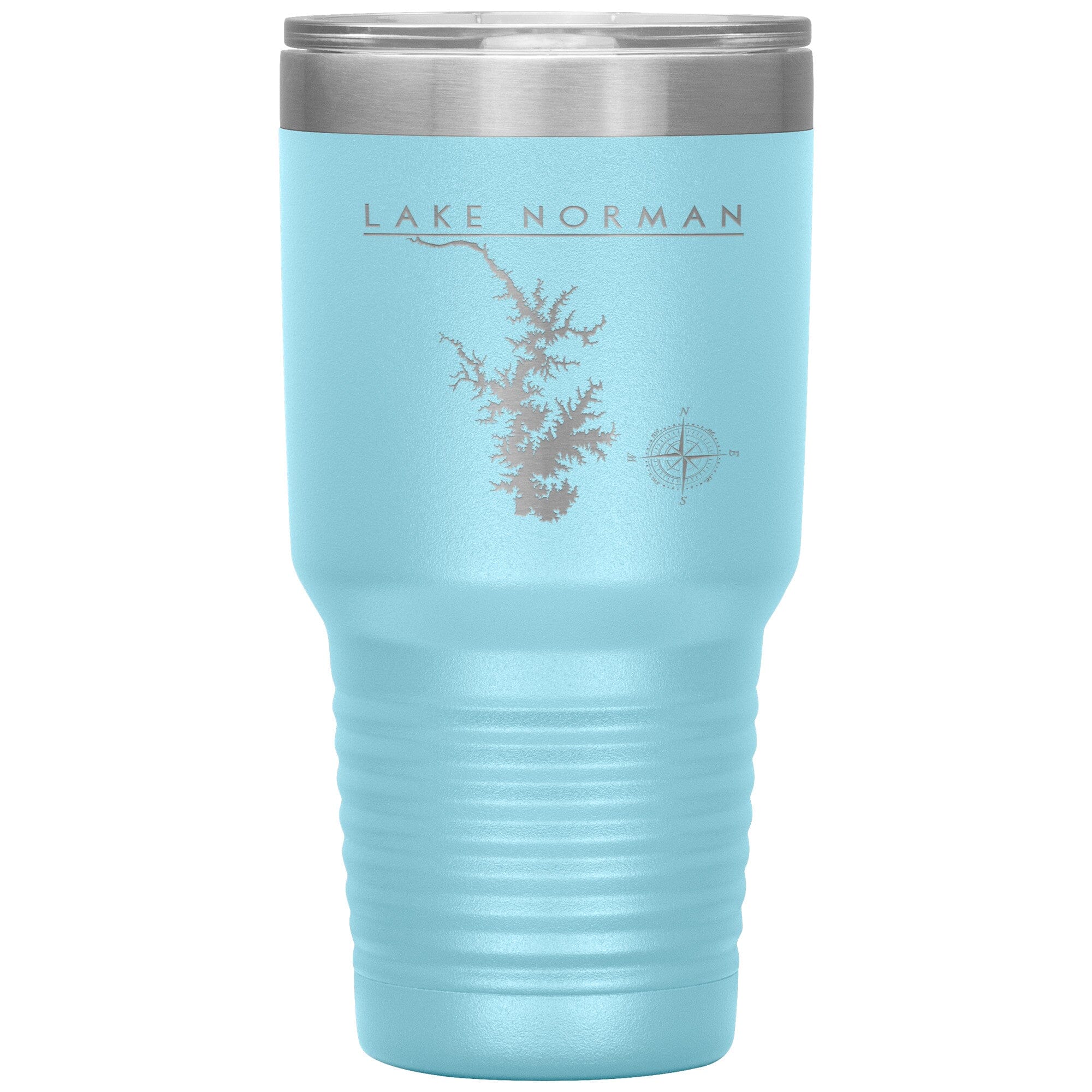 Lake Norman 30oz Lake Tumbler | Laser Etched | Lake Gift Tumblers Light Blue 