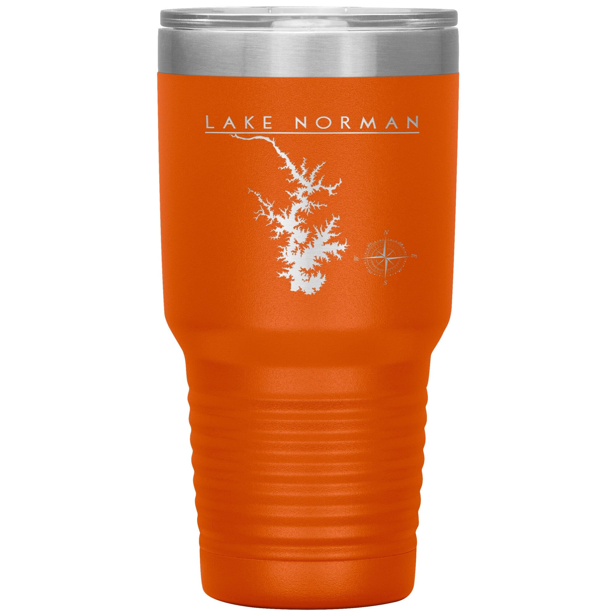 Lake Norman 30oz Lake Tumbler | Laser Etched | Lake Gift Tumblers Orange 