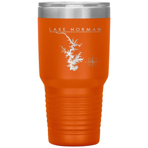 Lake Norman 30oz Lake Tumbler | Laser Etched | Lake Gift Tumblers Orange 