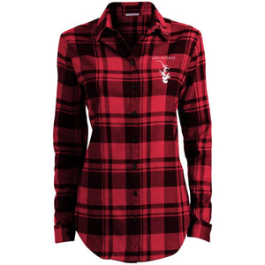 Lake Norman Embroidered Ladies' Plaid Flannel Tunic - Houseboat Kings