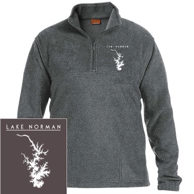 Lake Norman Embroidered Men's 1/4 Zip Fleece Pullover - Houseboat Kings