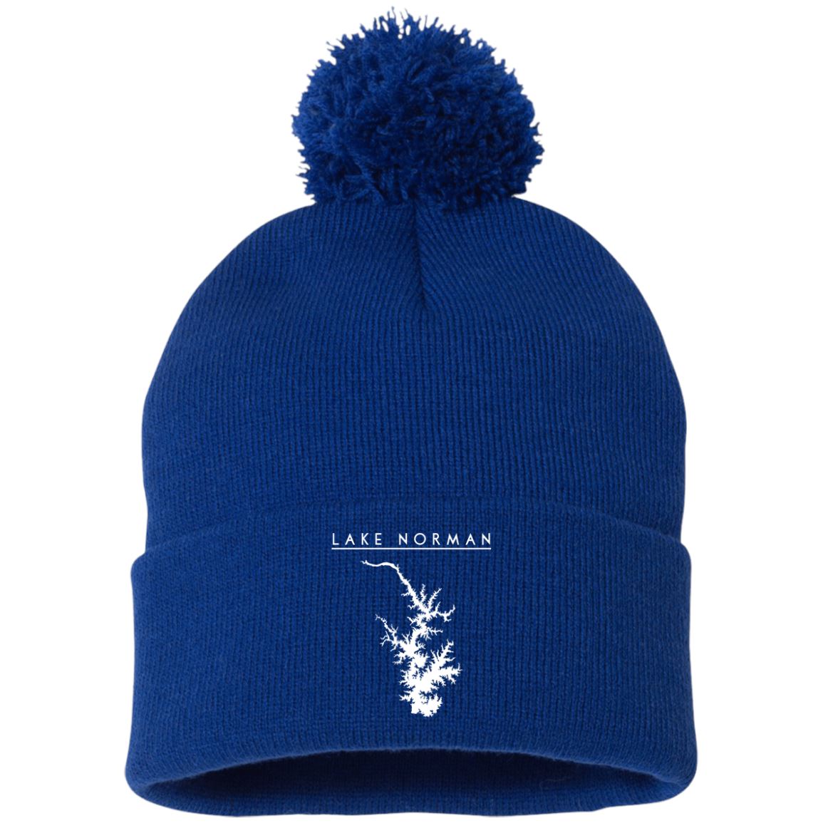Lake Norman Embroidered Sportsman Pom Pom Knit Cap - Houseboat Kings