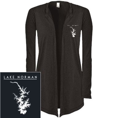 Lake Norman Embroidered Women's Hooded Cardigan - Houseboat Kings