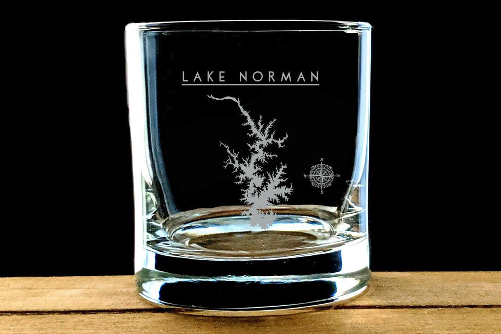 Lake Norman Laser Etched Wisky Glass - Houseboat Kings
