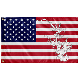 Lake Norman Red, White & Blue American Boat Flag Wall Art 