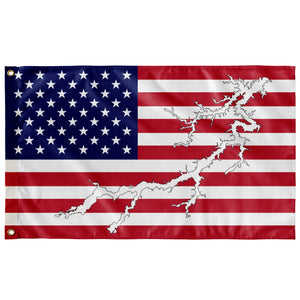Lake Oconee Red, White & Blue American Boat Flag Wall Art 