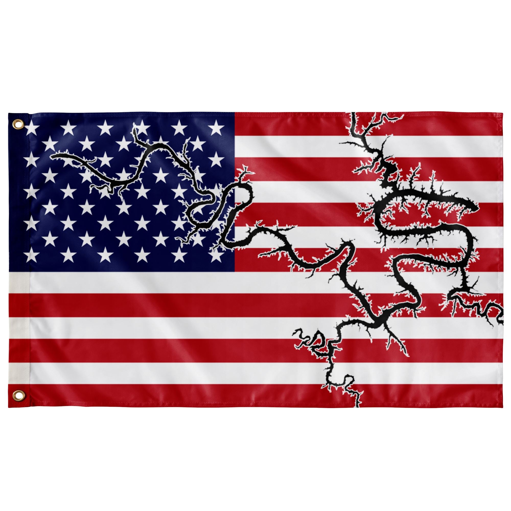 Lake Of The Ozarks American Flag Boat Flag Flags Wall Flag - 36"x60" 