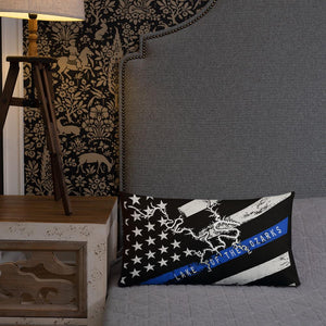 Lake Of The Ozarks American Flag | Thin Blue Line | Premium Pillow Case w/ stuffing - Houseboat Kings