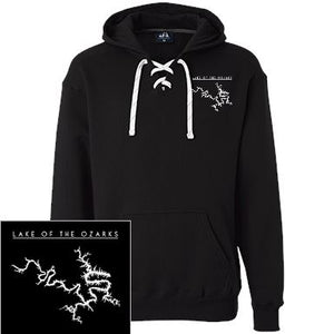 Lake Of The Ozarks Embroidered Heavyweight Sport Lace Hoodie - Houseboat Kings