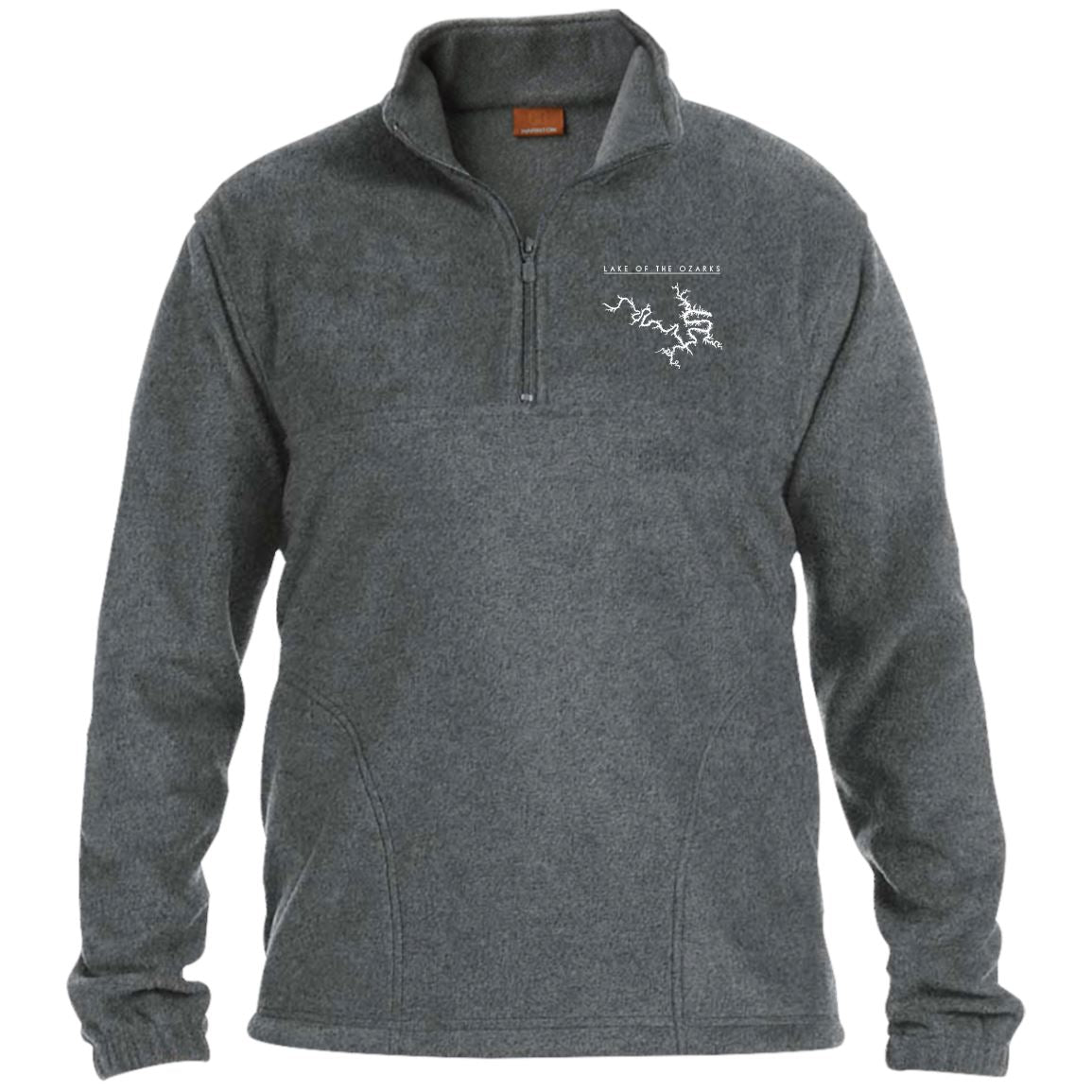 Lake Of The Ozarks Embroidered Men's 1/4 Zip Fleece Pullover - Houseboat Kings