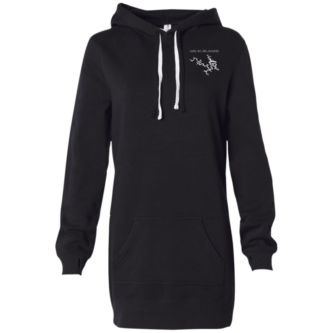 Lake Of The Ozarks Embroidered Women's Hooded Pullover Dress - Houseboat Kings