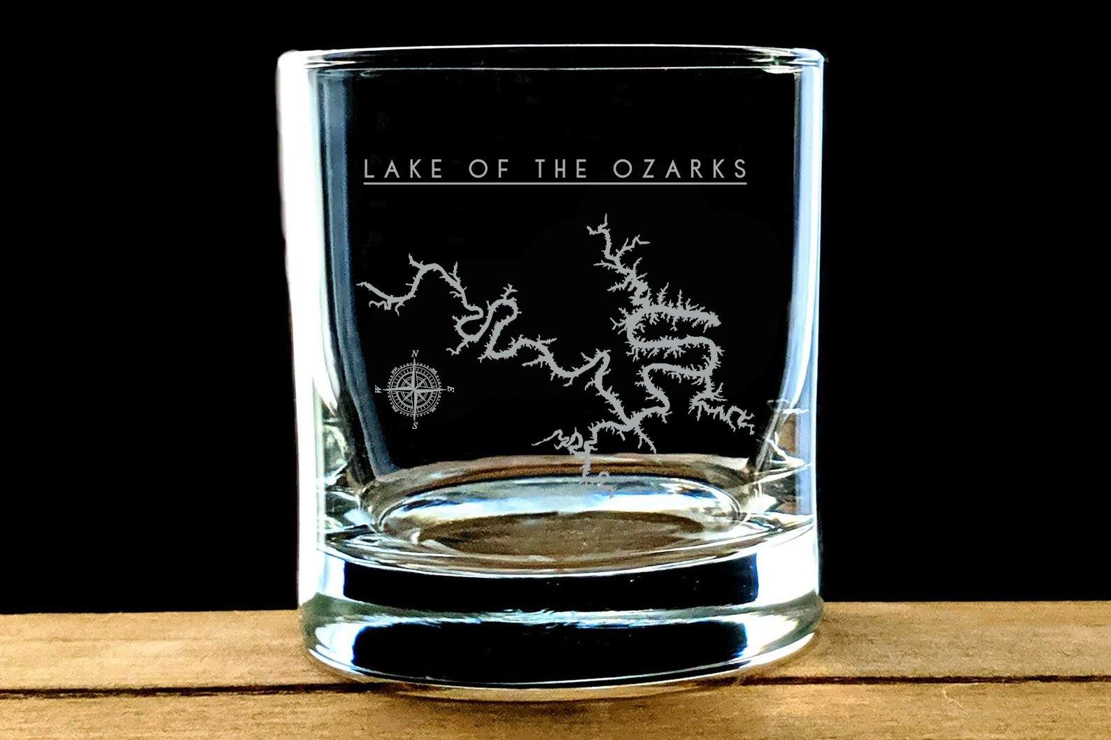 Lake Of The Ozarks Laser Etched Wisky Glass - Houseboat Kings