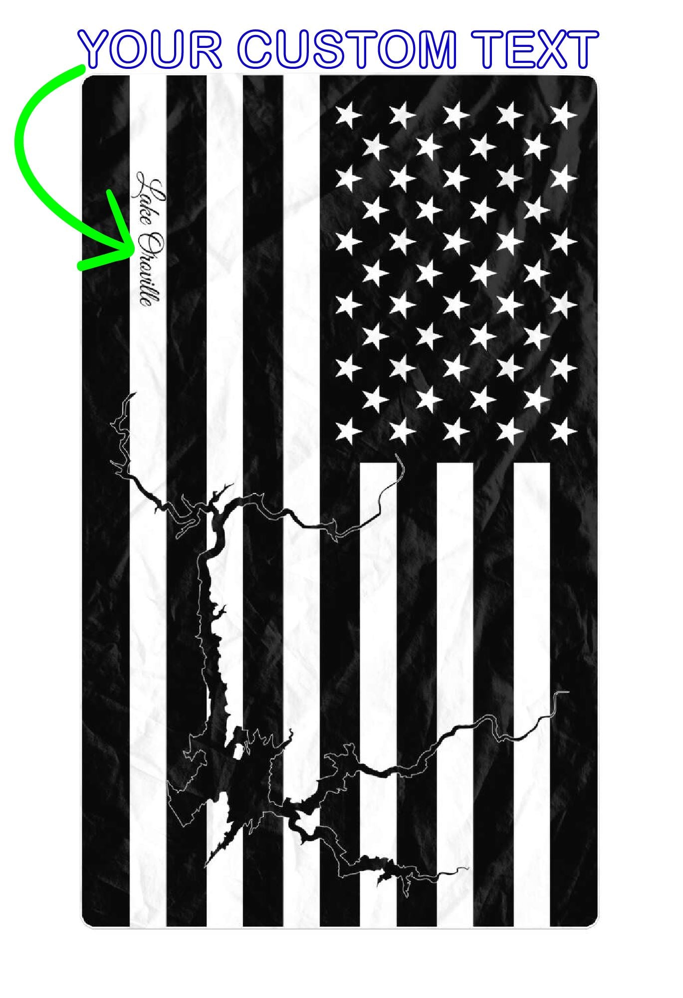 Lake Oroville Oversized Beach Towel - Black & White – Personalized Freeform Beach Towel - AOP 