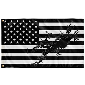 Lake Ouachita Black & White American Boat Flag Wall Art 