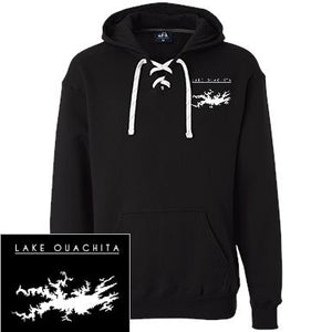 Lake Ouachita Embroidered Heavyweight Sport Lace Hoodie - Houseboat Kings