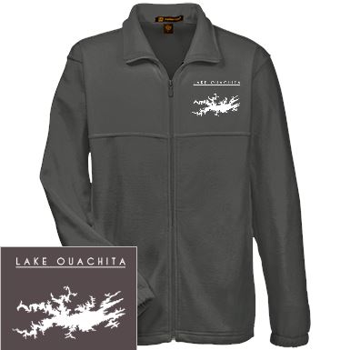 Lake Ouachita Embroidered Men's Fleece Full-Zip - Houseboat Kings
