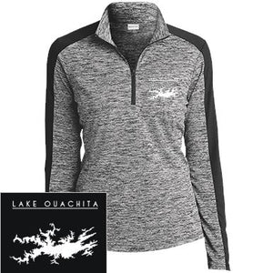 Lake Ouachita Embroidered Sport-Tek Women's Electric Heather 1/4-Zip Pullover - Houseboat Kings