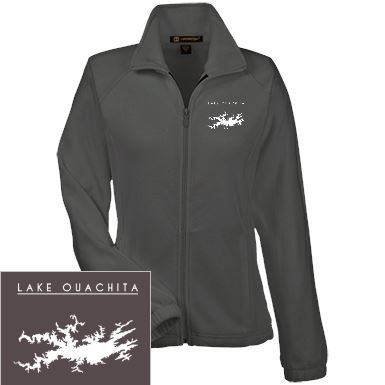 Lake Ouachita Embroidered Women's Fleece Jacket - Houseboat Kings