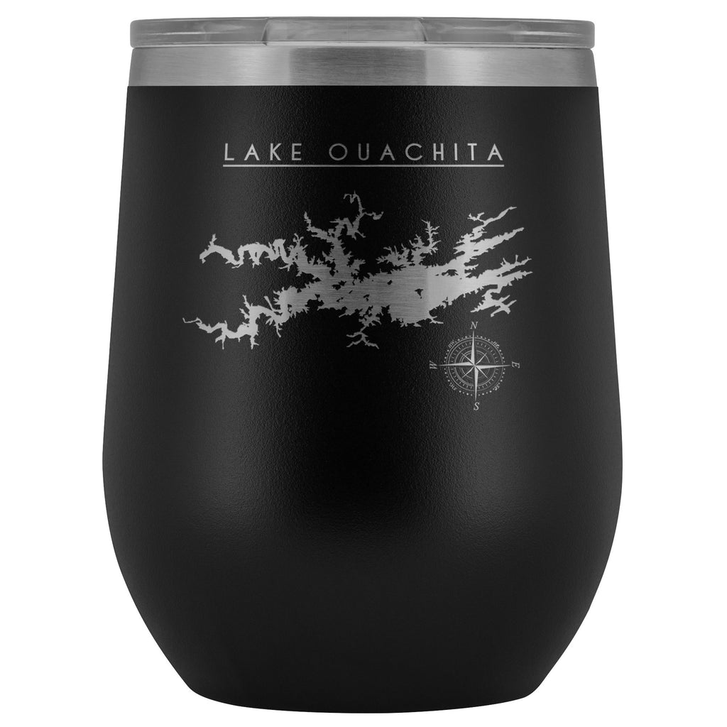 Lake Ouachita Wine Tumbler | Laser Etched | Lake Gift - Houseboat Kings