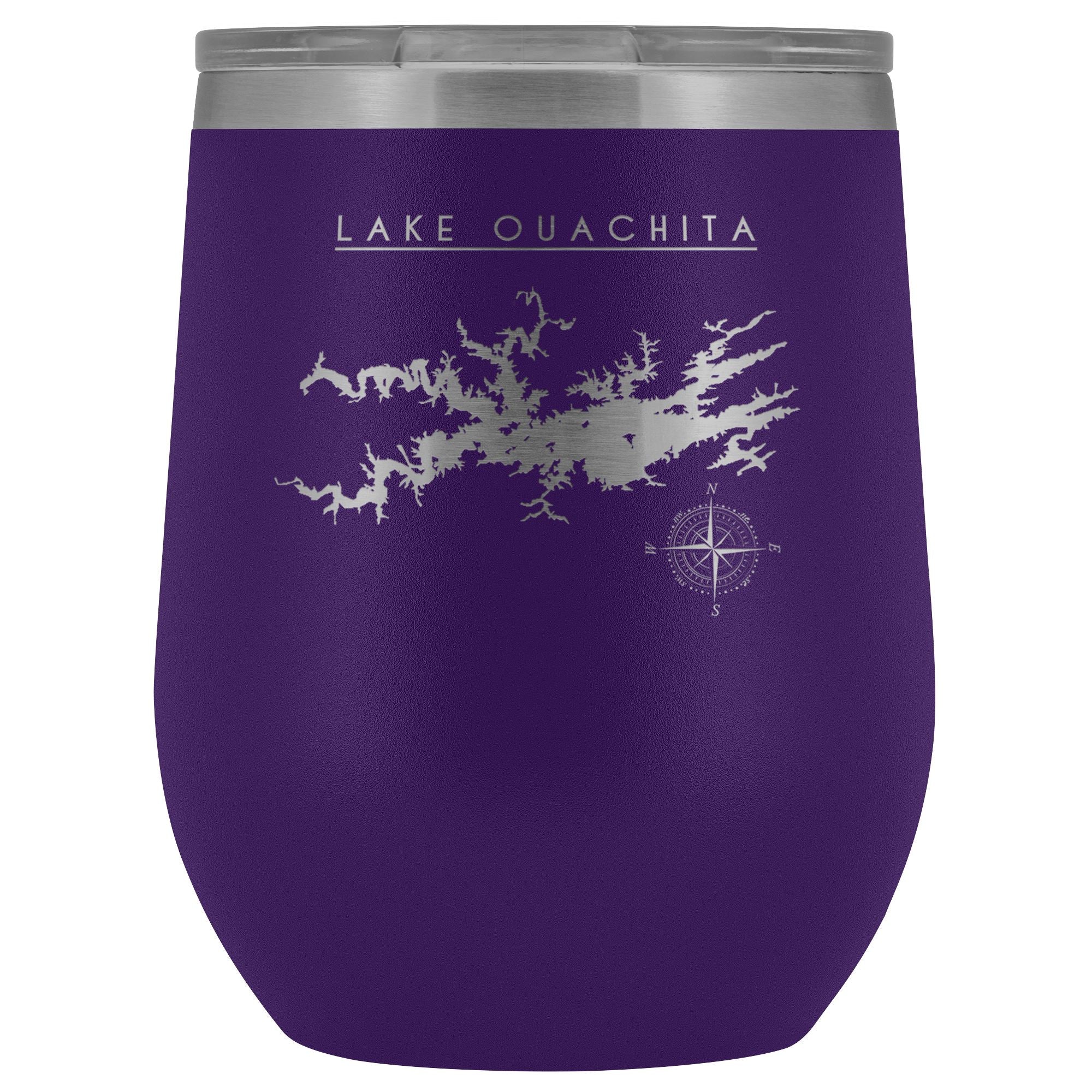 Lake Ouachita Wine Tumbler | Laser Etched | Lake Gift - Houseboat Kings