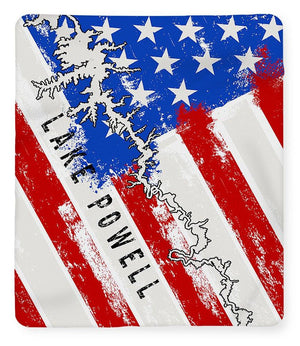 Lake Powell American Flag - Blanket - Houseboat Kings