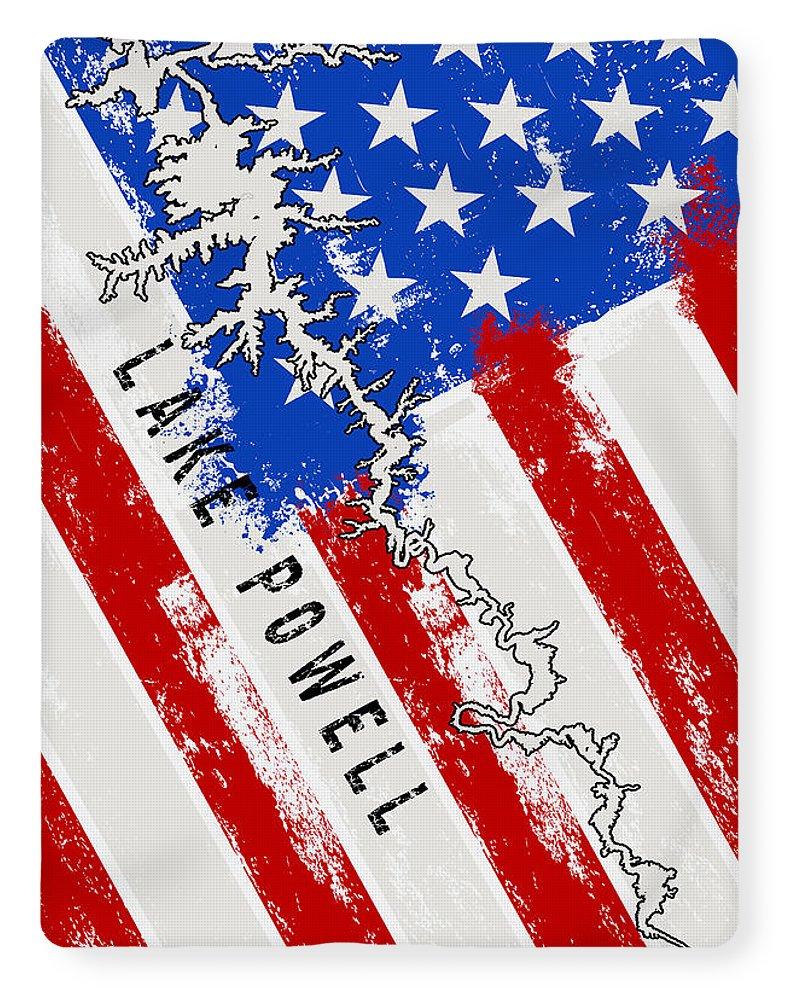Lake Powell American Flag - Blanket - Houseboat Kings