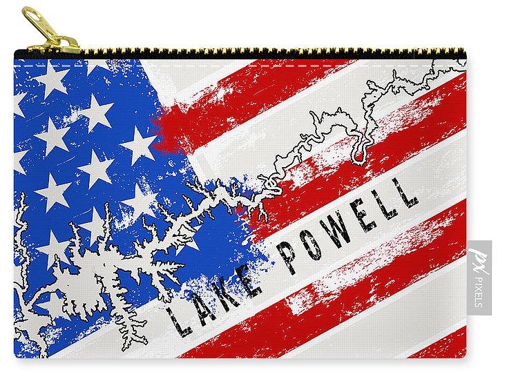 Lake Powell American Flag - Carry-All Pouch - Houseboat Kings