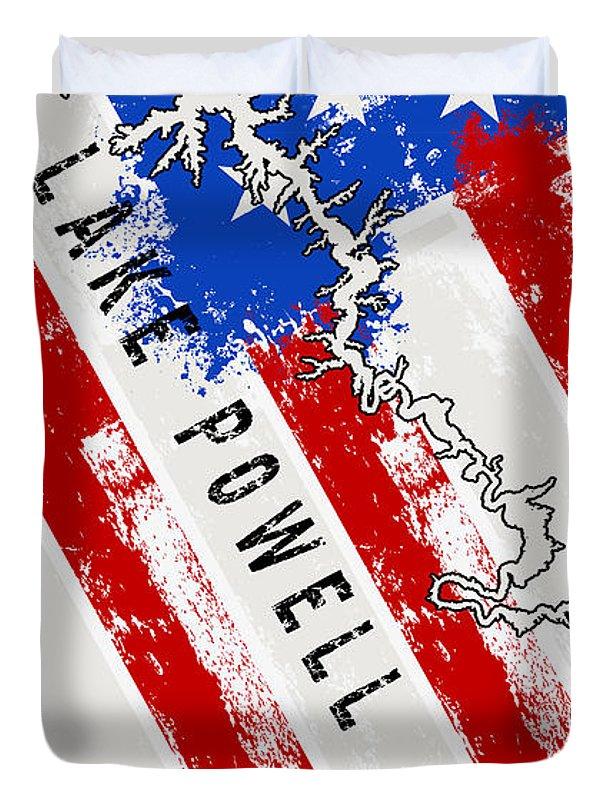 Lake Powell American Flag - Duvet Cover - Houseboat Kings