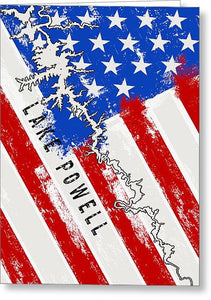 Lake Powell American Flag - Greeting Card - Houseboat Kings