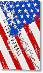 Lake Powell American Flag - Metal Print - Houseboat Kings