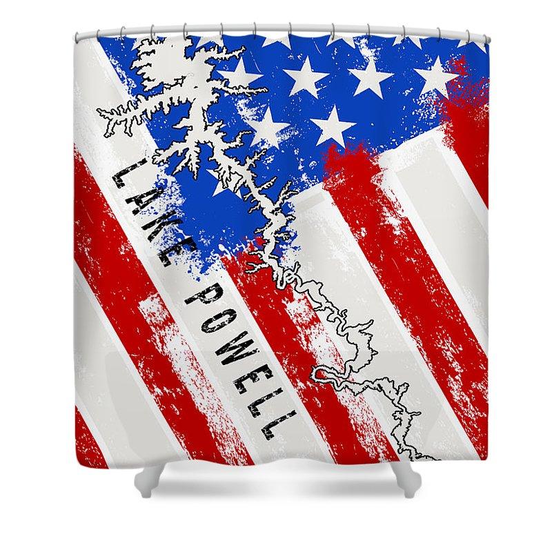 Lake Powell American Flag - Shower Curtain - Houseboat Kings