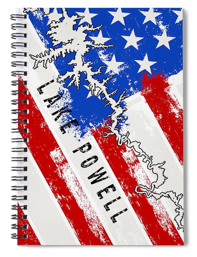 Lake Powell American Flag - Spiral Notebook - Houseboat Kings