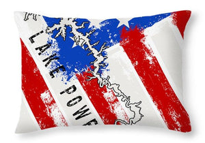 Lake Powell American Flag - Throw Pillow - Houseboat Kings