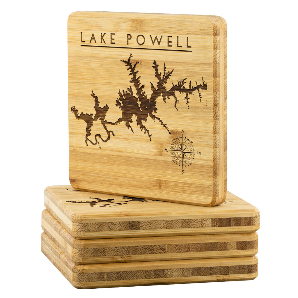 Lake Powell Bamboo Coaster | Laser Etched | Lake GIft - Houseboat Kings